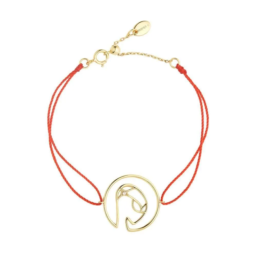 Cosmo Space Friend Cord 18K Gold Plated Bracelet w. Zirconia