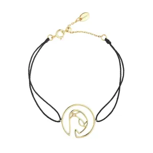 Cosmo Space Friend Cord 18K Gold Plated Bracelet w. Zirconia