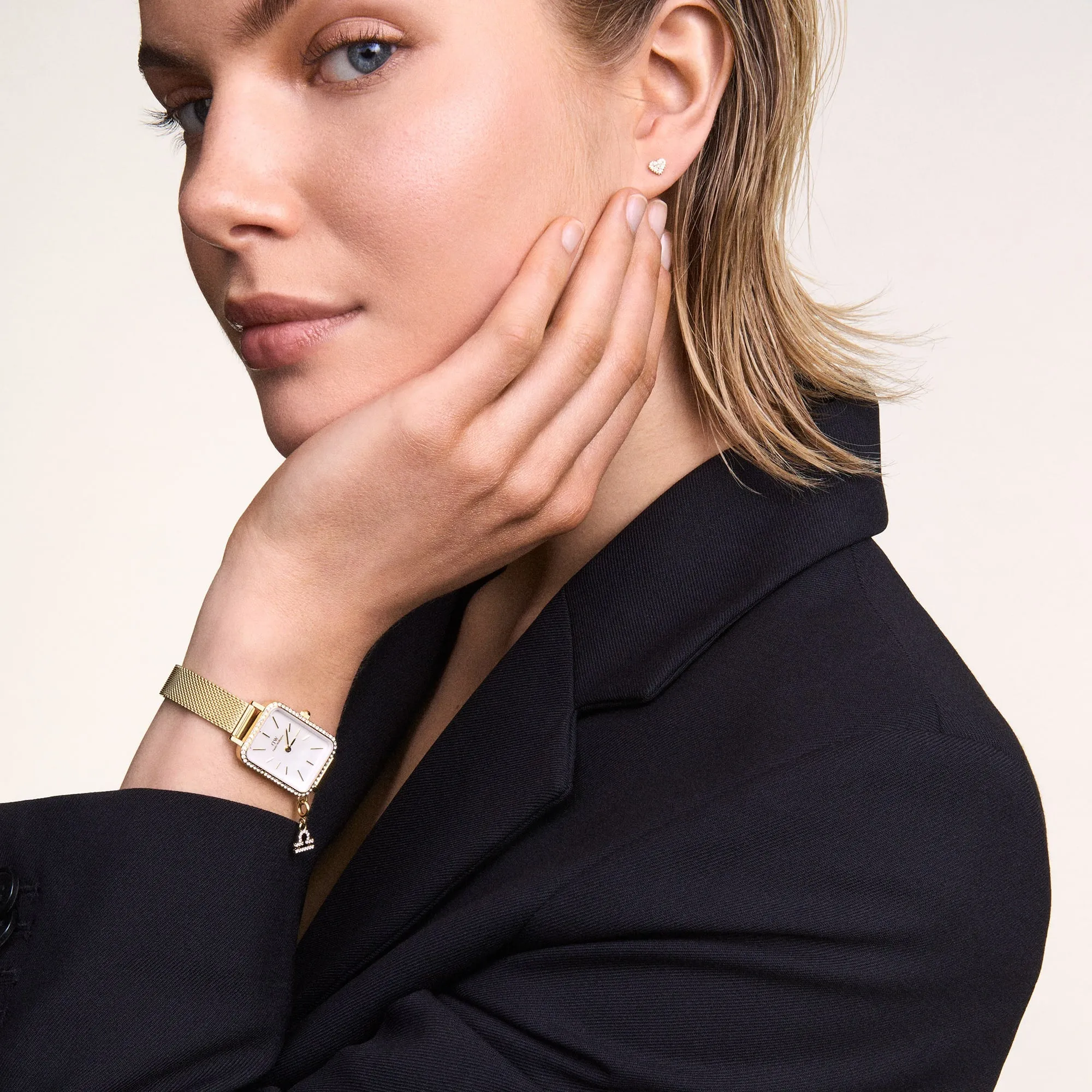 Crystal Heart Stud Silver Daniel Wellington