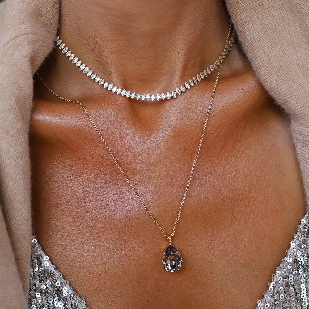 Crystal Navette Necklace / Crystal Caroline Svedbom