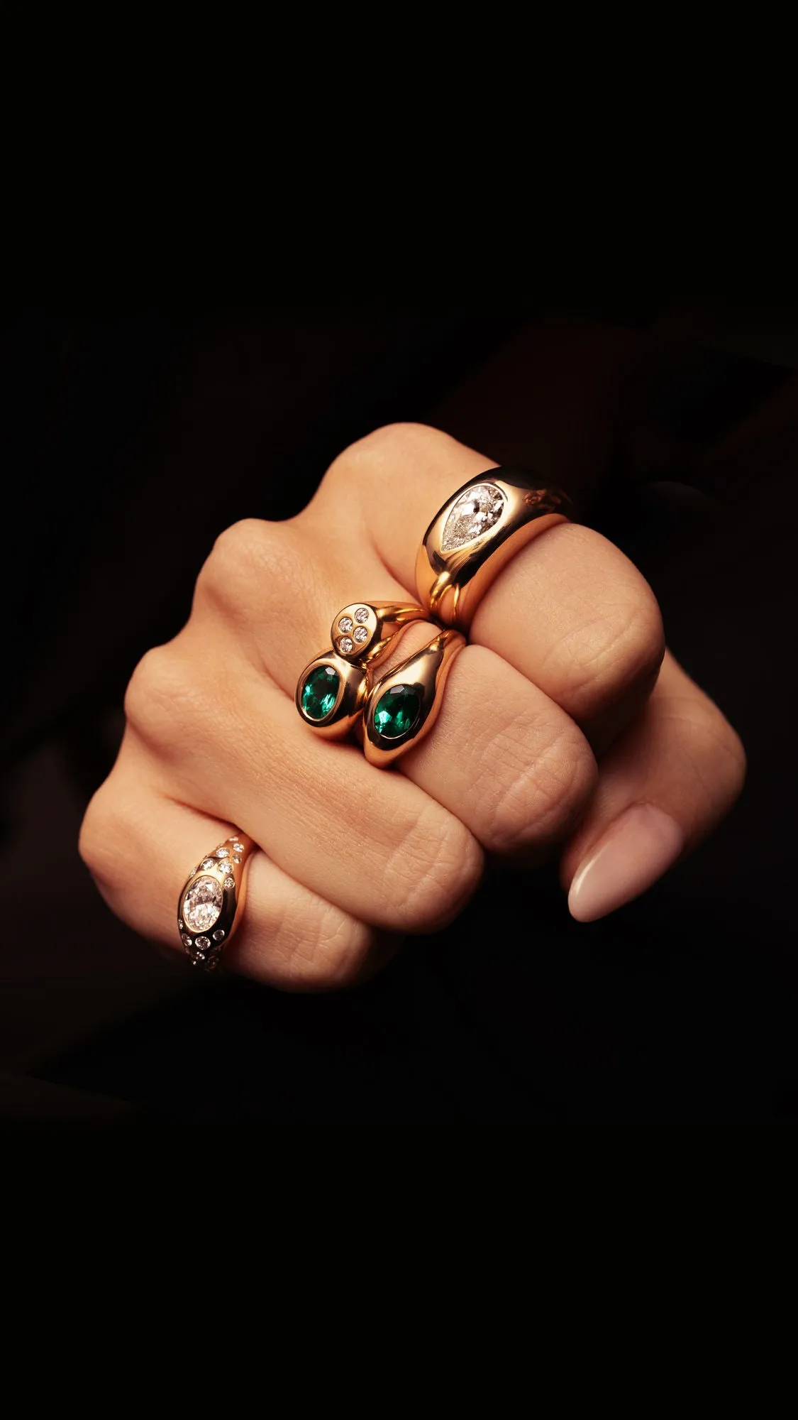 Curve 18K Rosegold Ring w. Diamond