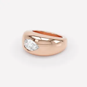 Curve 18K Rosegold Ring w. Diamond