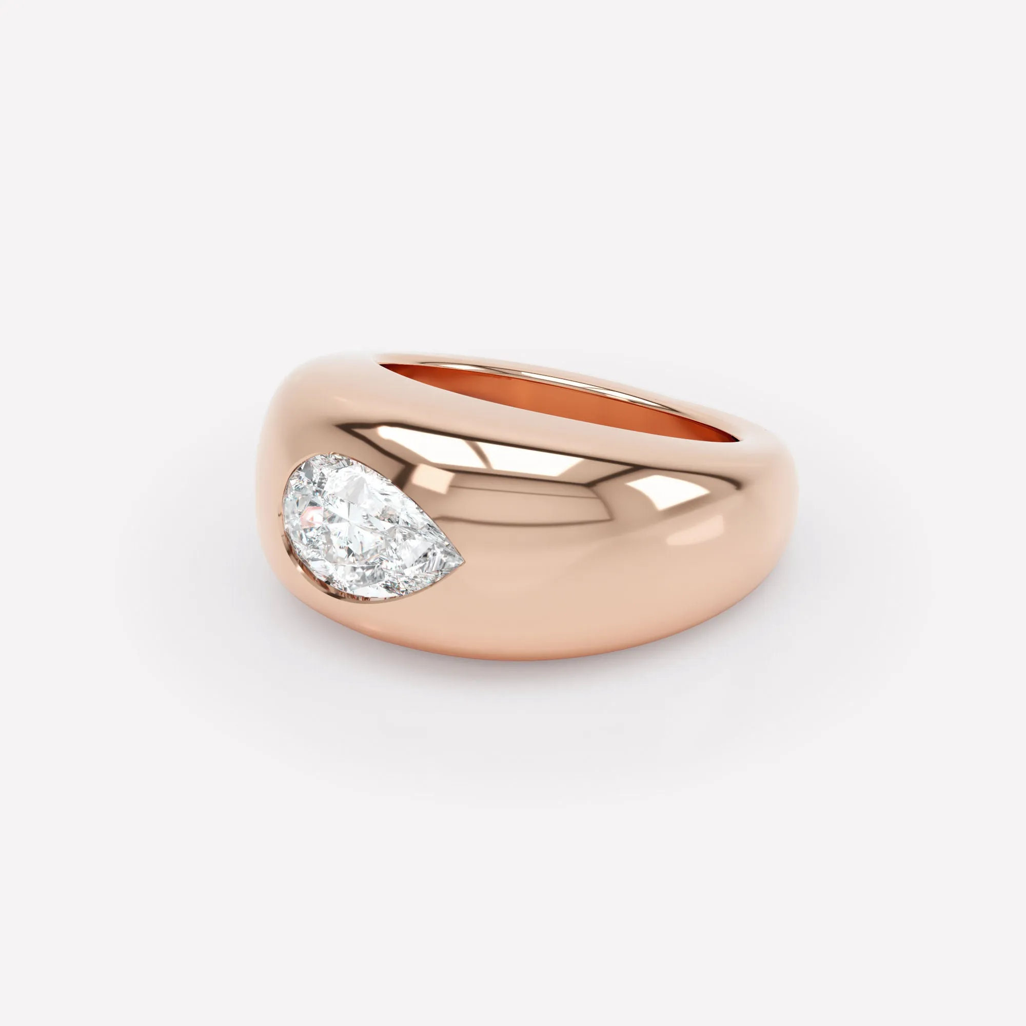 Curve 18K Rosegold Ring w. Diamond