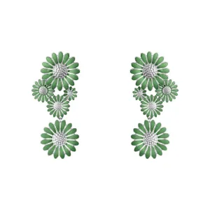 Daisy x Stine Goya Hanging Green Silver Earrings