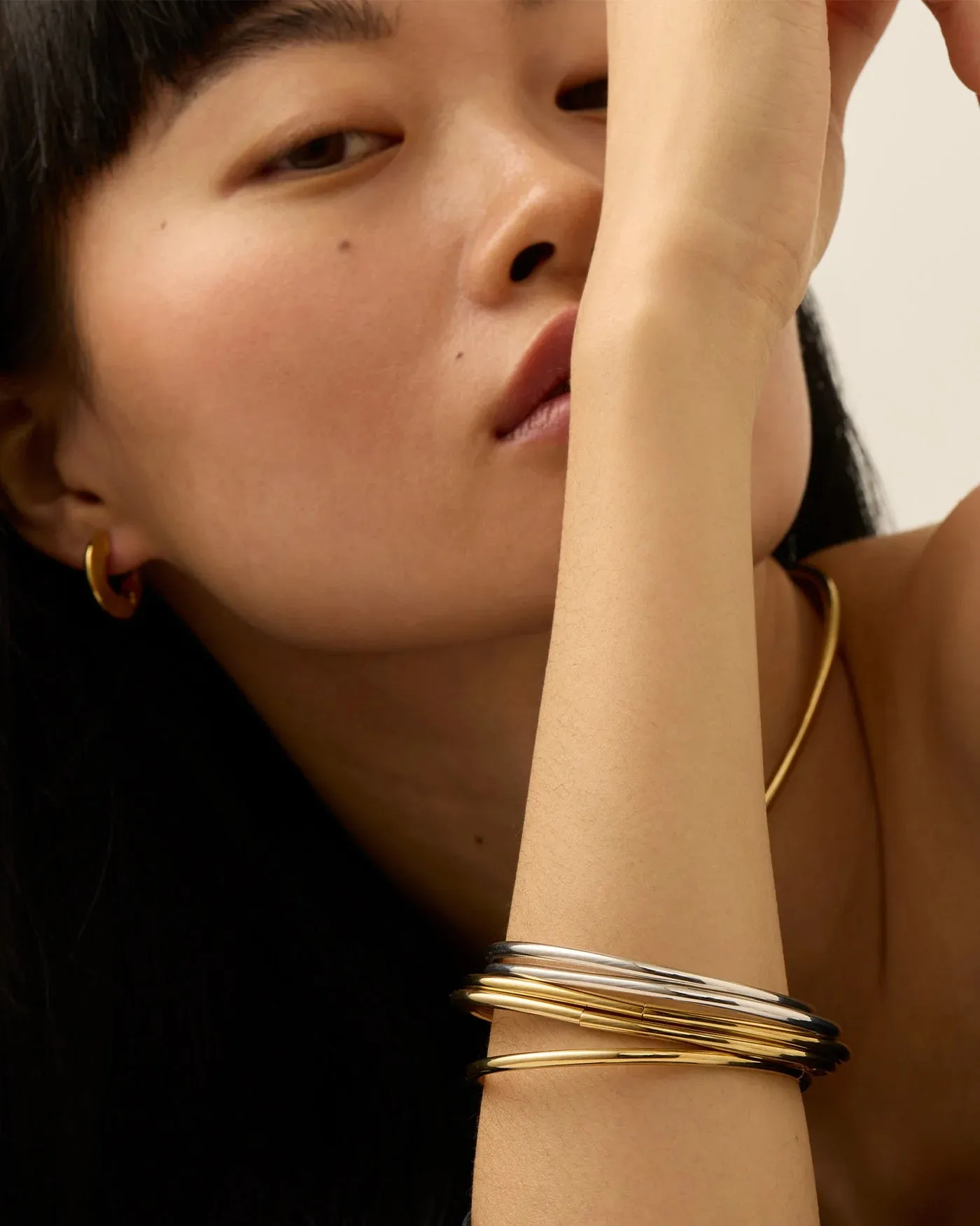 Dane Bangle Set ~ 5pk Two Tone