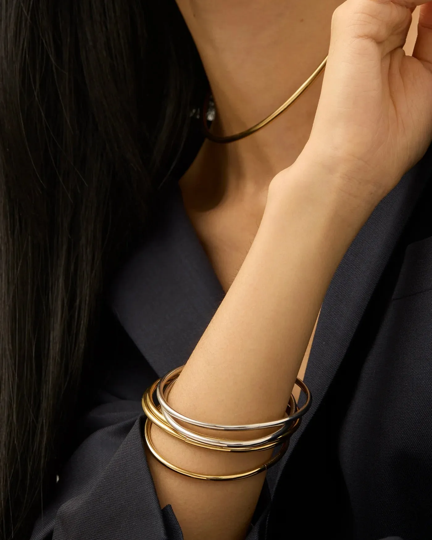 Dane Bangle Set ~ 5pk Two Tone
