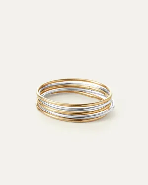 Dane Bangle Set ~ 5pk Two Tone