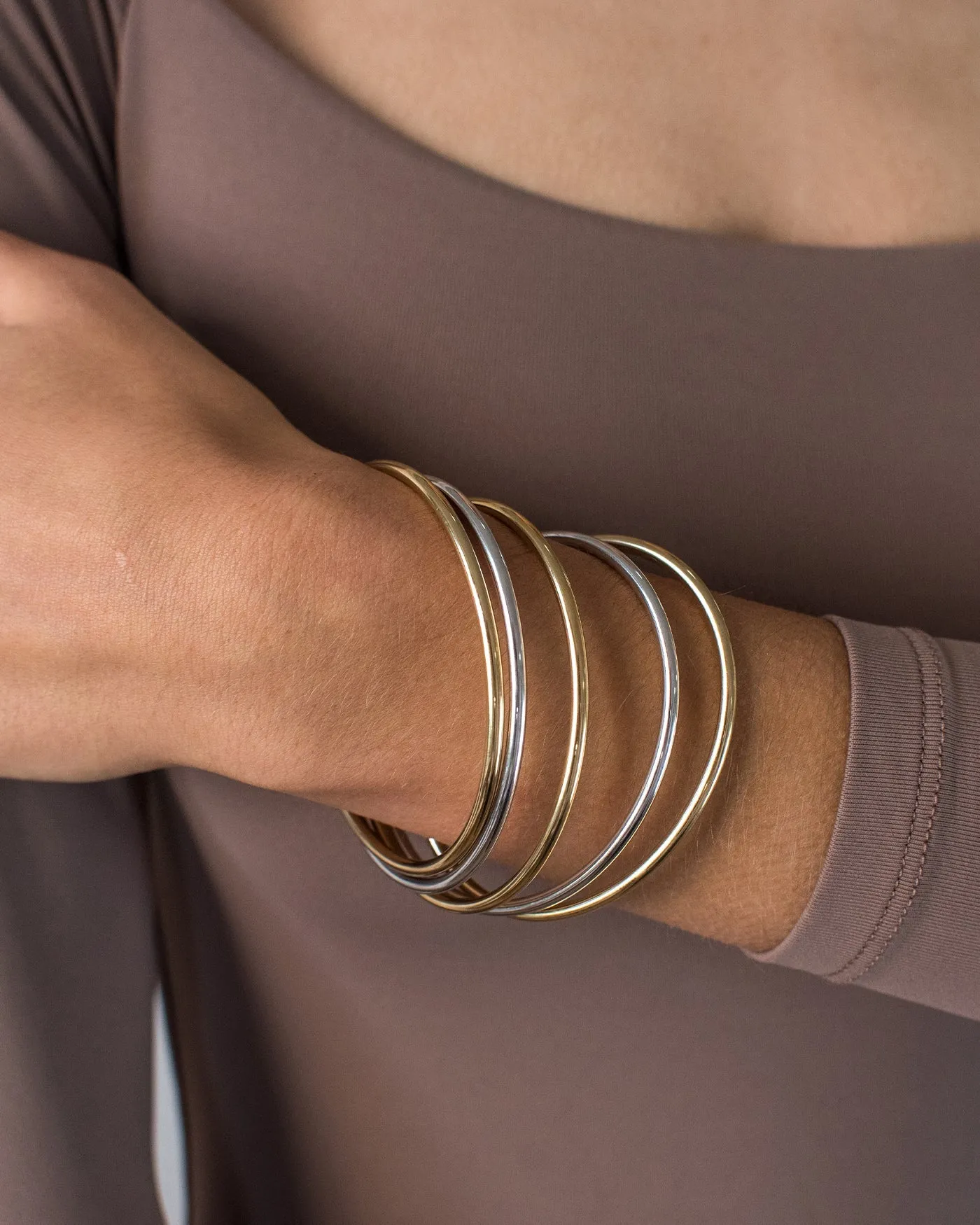 Dane Bangle Set ~ 5pk Two Tone