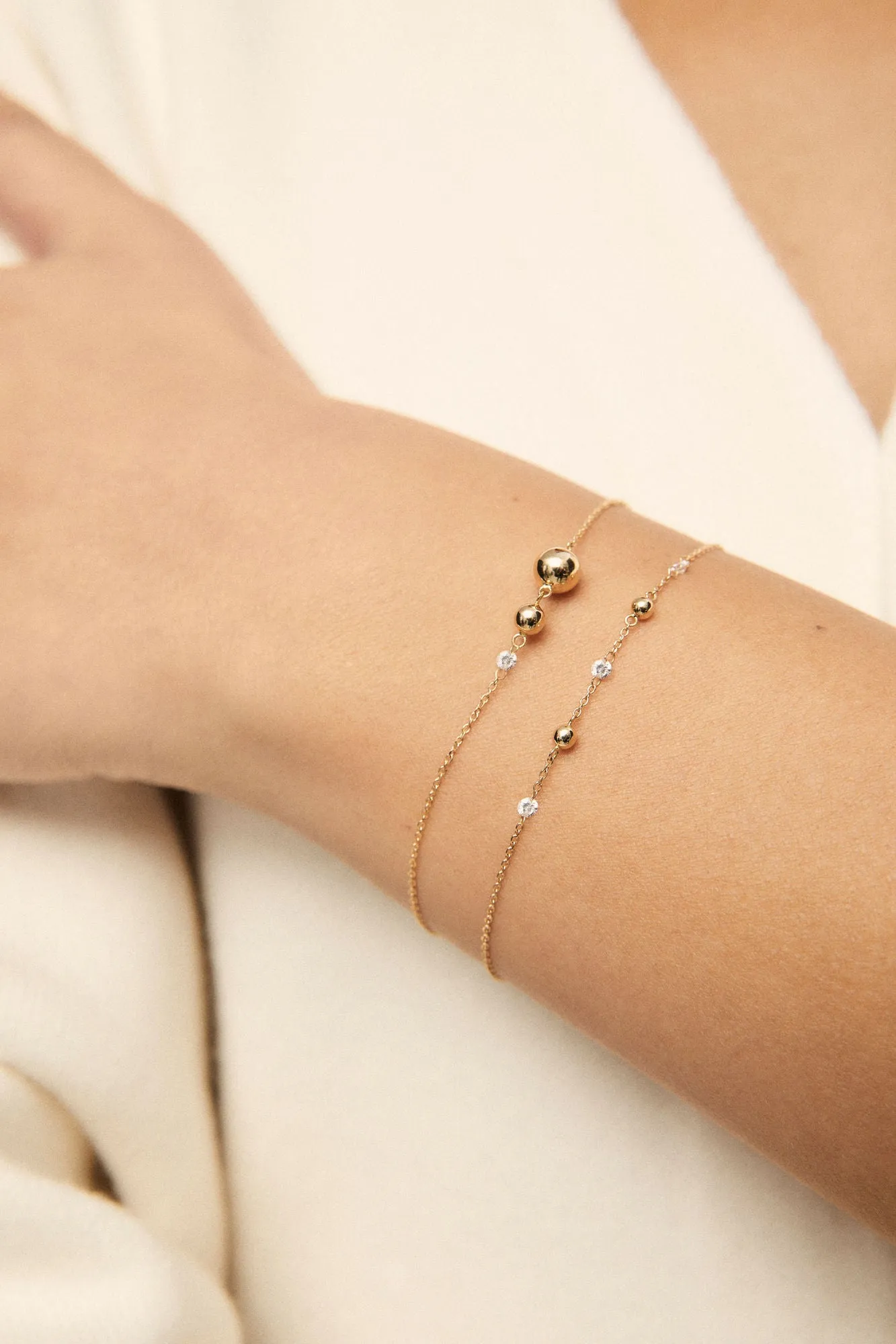 Degrade Nude 18K Rosegold Bracelet w. Lab-Grown Diamond
