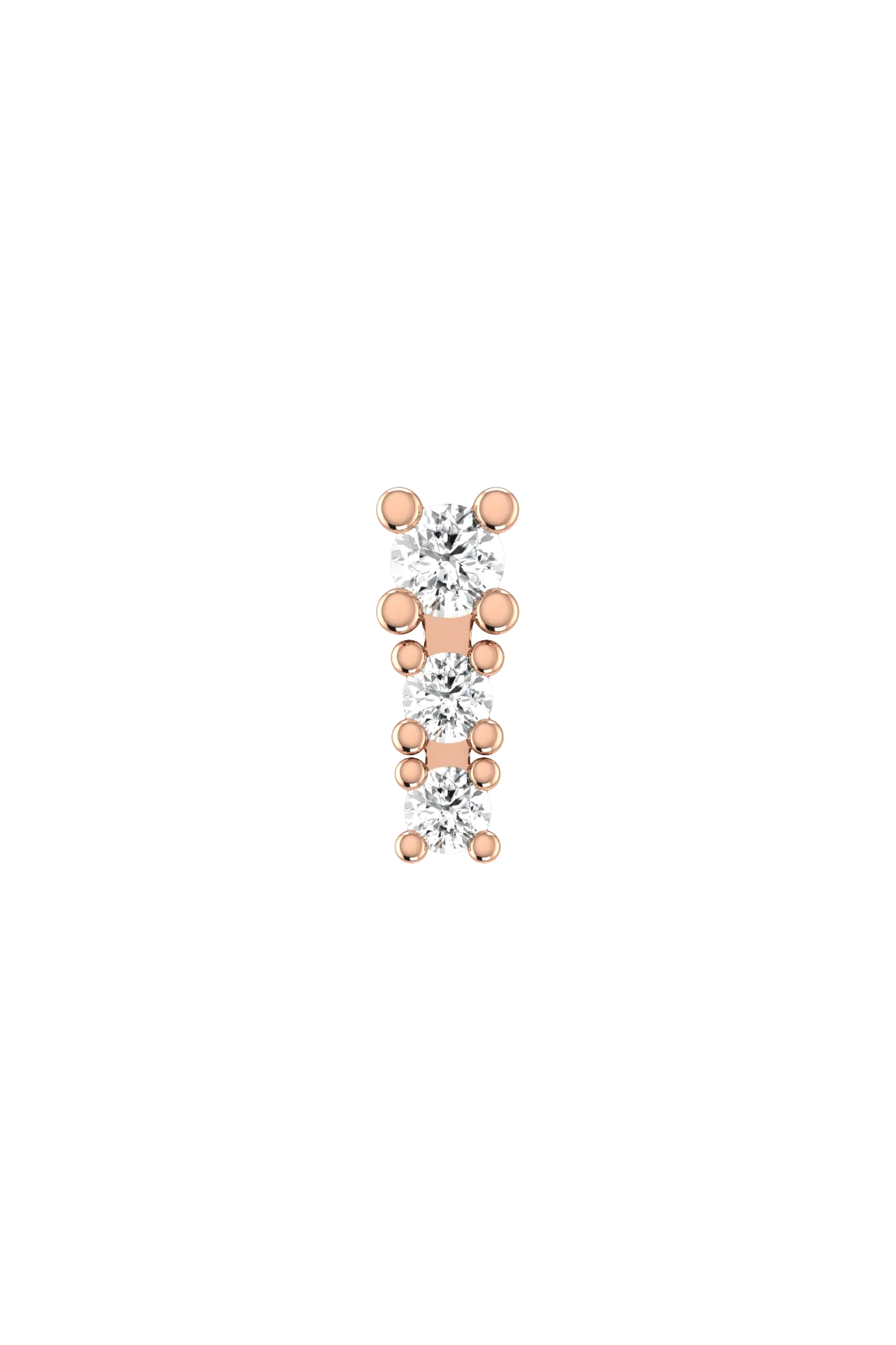 Degrade Piercing 18K Rose Gold Earring w. Lab-Grown Diamonds
