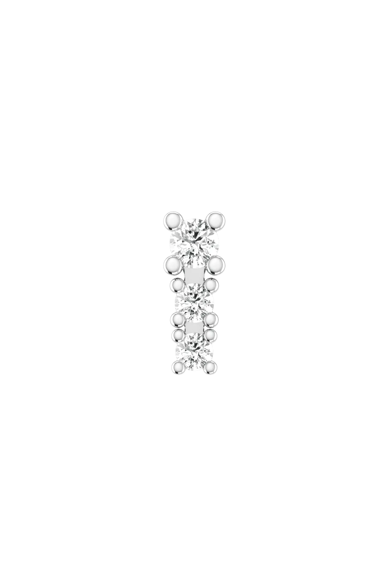 Degrade Piercing 18K White Gold Earring w. Lab-Grown Diamonds