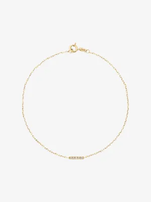Diamond Line 0.025 14K Gold Bracelet w. Diamonds
