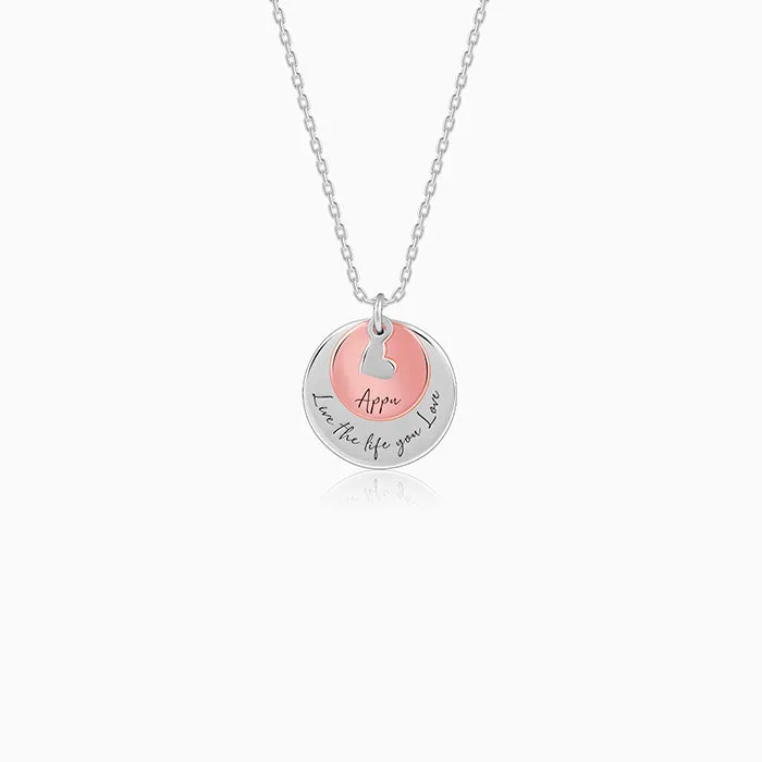 Dual Tone Rose Gold Personalised Layered Coins Name Necklace Giva