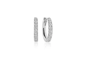 Earrings Silver Hoops w. White Zirconias