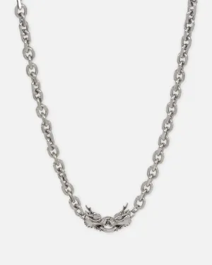Ed Hardy Dragon Choker Chain Necklace Silver