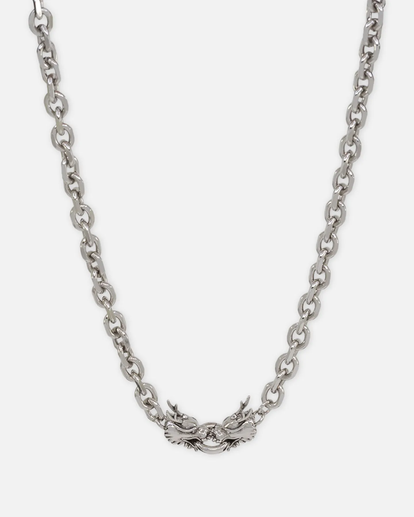 Ed Hardy Dragon Choker Chain Necklace Silver