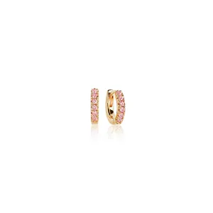 Ellera Gold Plated Hoops w. Pink Zirconias 11mm