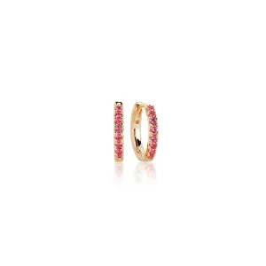 Ellera Gold Plated Hoops w. Red Zirconias 14 mm