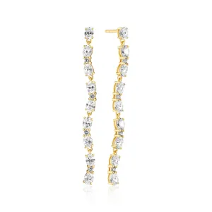 Ellera Ovale Tredici Gold Plated Earrings w. Zirconia