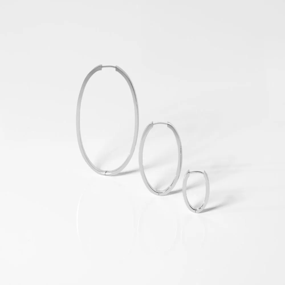 Ellisse Pianura Medio Silver Hoops