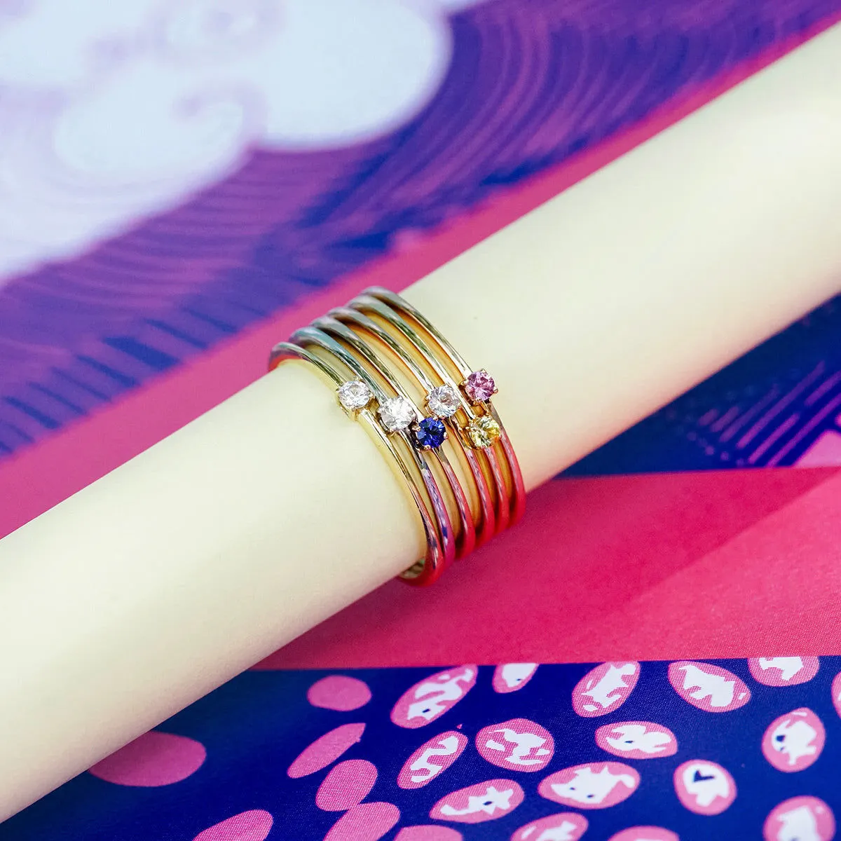 Essential Spring 18K Rosegold Ring w. Sapphire