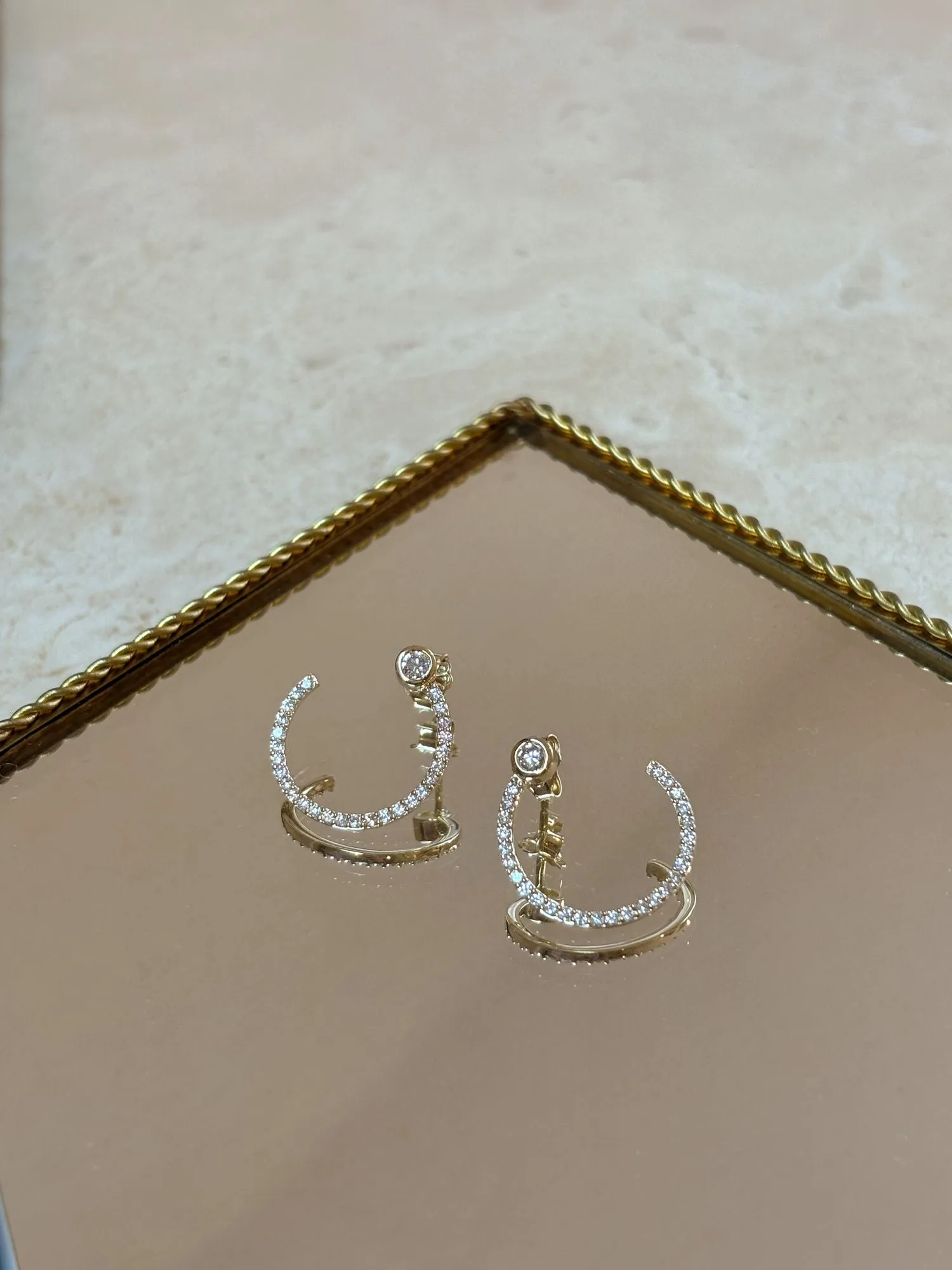 Eternal 18K Gold Hoops w. Diamonds