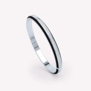 Eternity Black 18K Whitegold Bangle w. Lab-Grown Diamonds