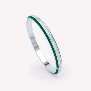 Eternity Green 18K Whitegold Bangle w. Lab-Grown Diamonds