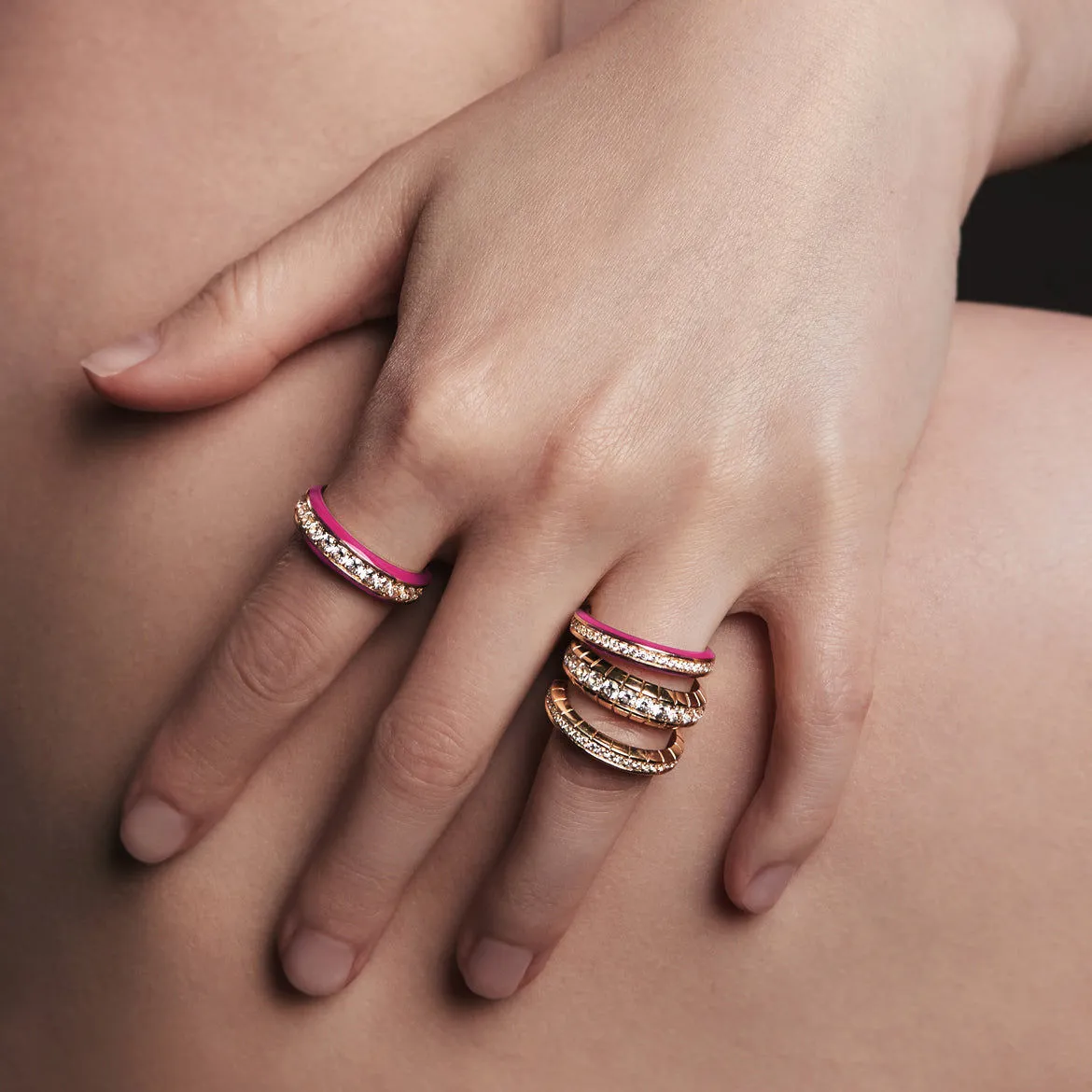 Eternity Pink 4mm 18K Gold Ring w. Lab-Grown Diamonds