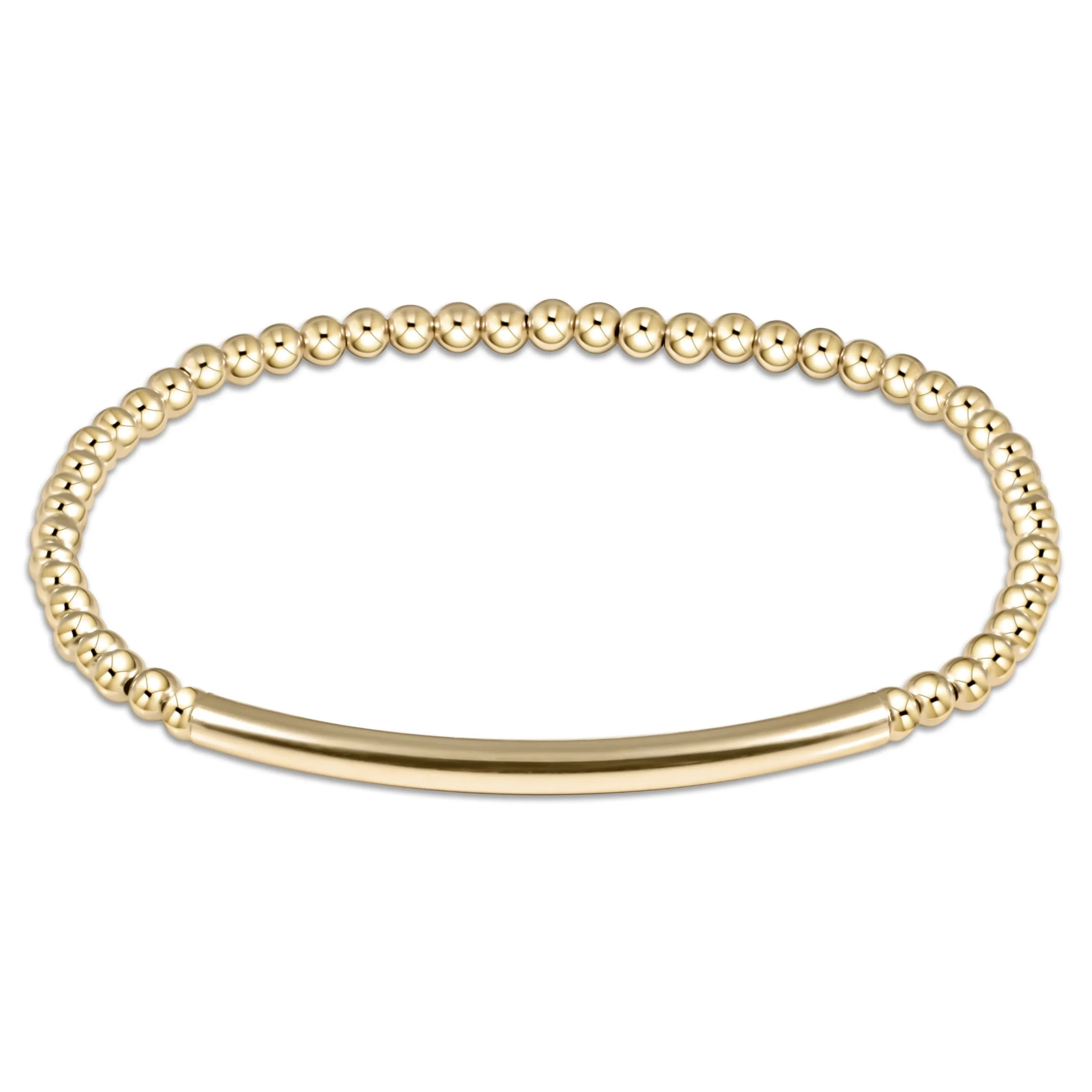 Extends Classic Gold 3mm Bead Bracelet Bliss Bar Smooth