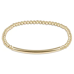 Extends Classic Gold 3mm Bead Bracelet Bliss Bar Smooth