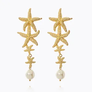Falling Sea Star Earrings / Pearl Caroline Svedbom