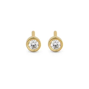 Flash 18K Gold Earrings w. Diamonds