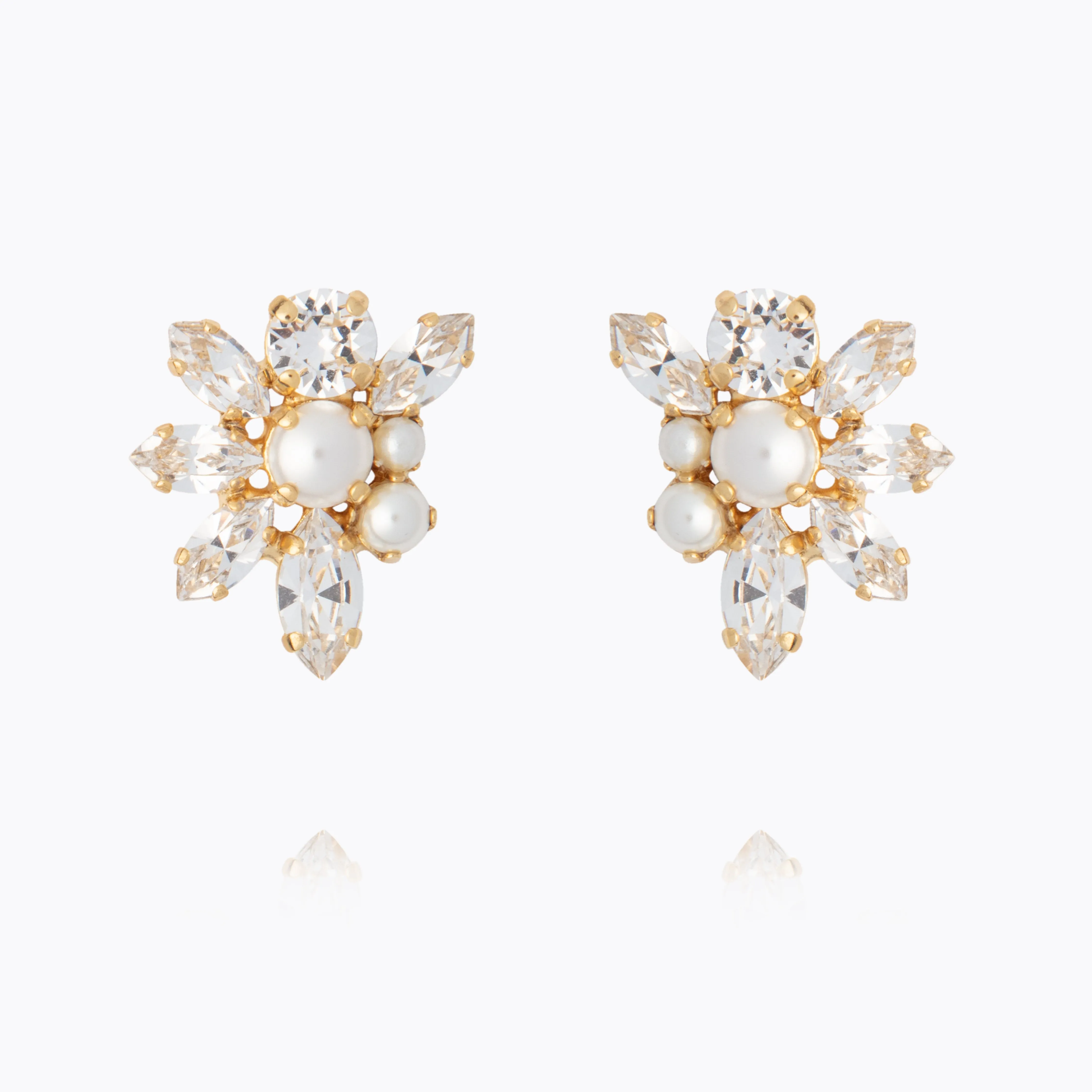 Floral Pearl Earrings / Pearl   Crystal Caroline Svedbom