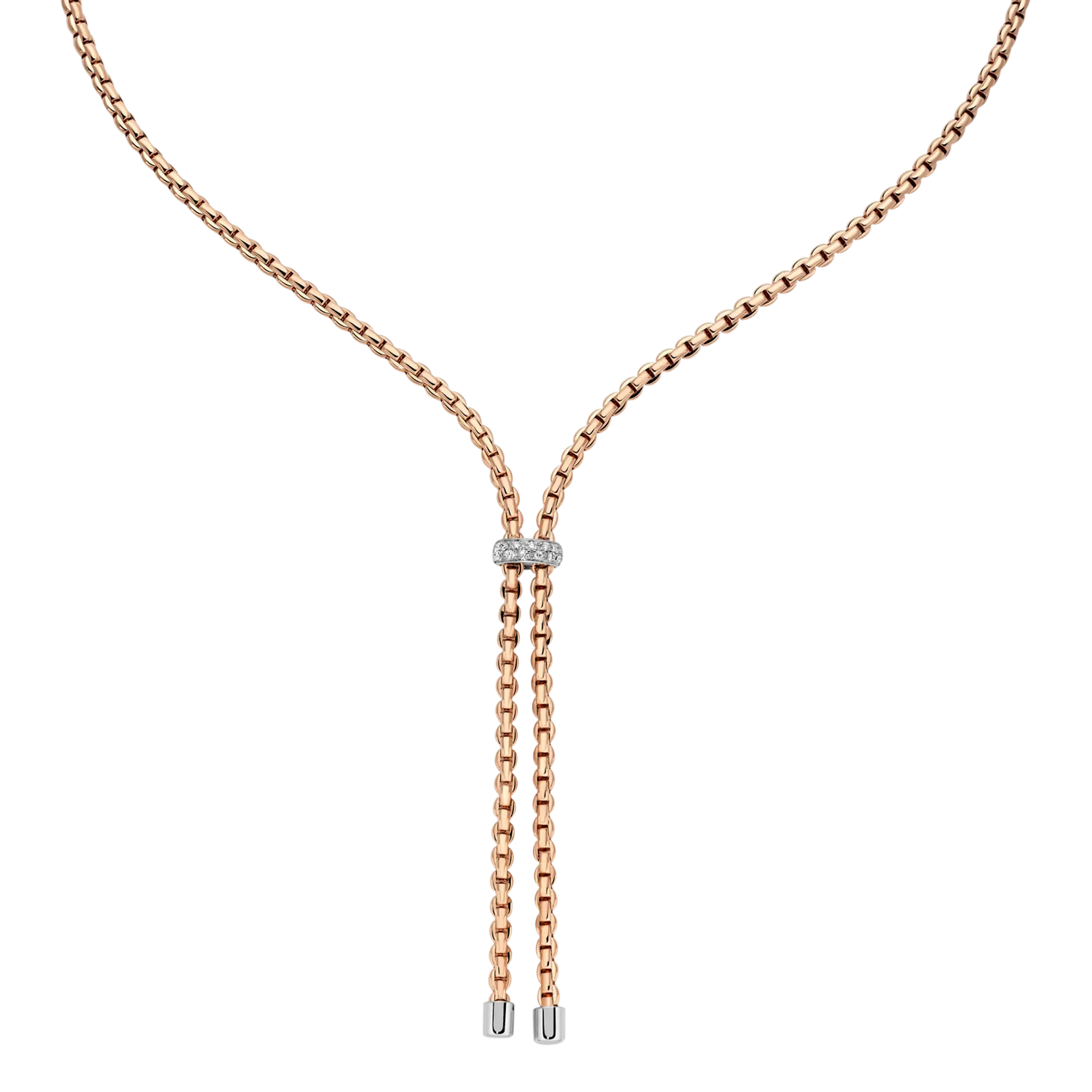 Fope 18ct Rose Gold 0.10ct Diamond Eka Necklace