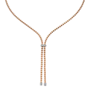 Fope 18ct Rose Gold 0.10ct Diamond Eka Necklace