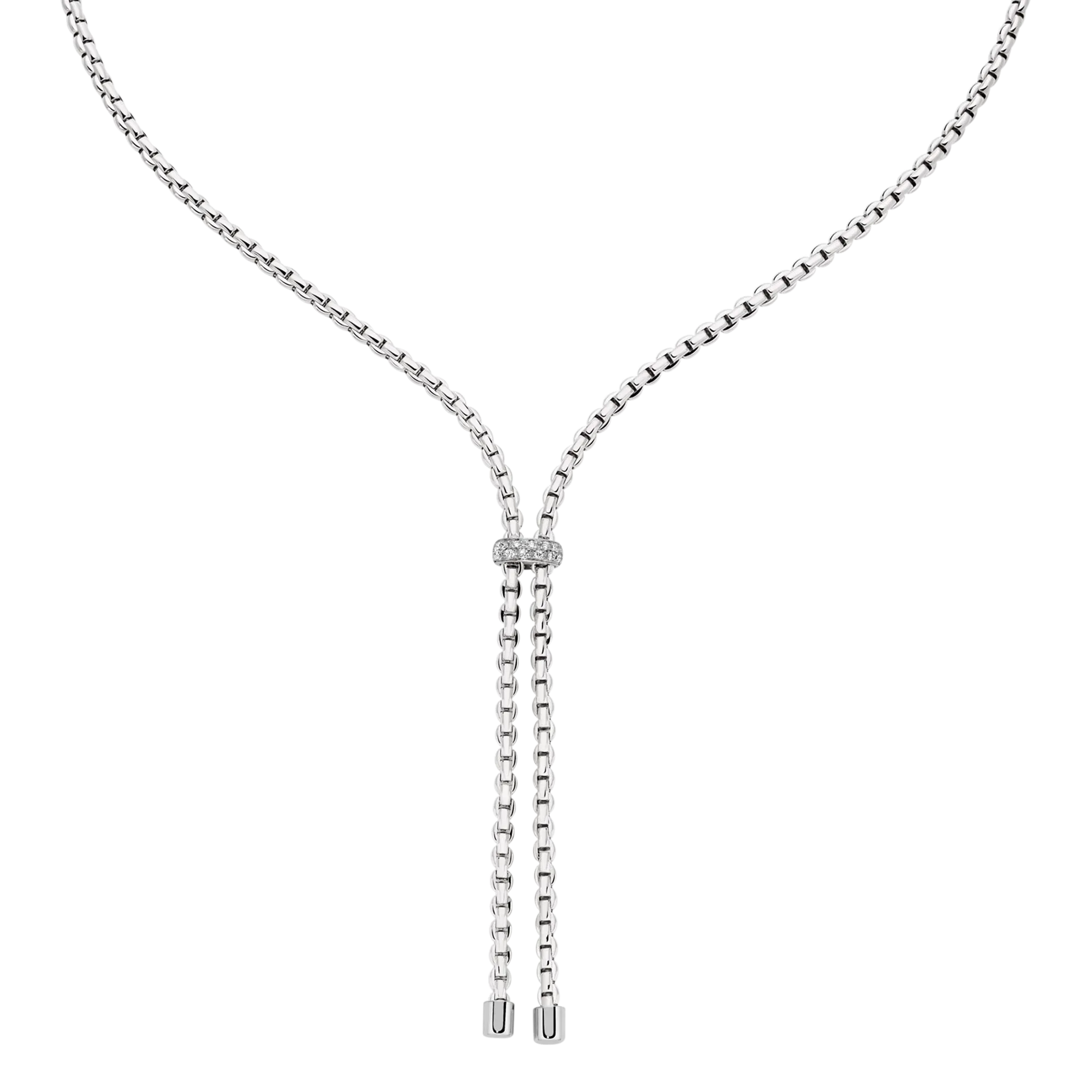 Fope 18ct White Gold 0.10ct Diamond Eka Necklace