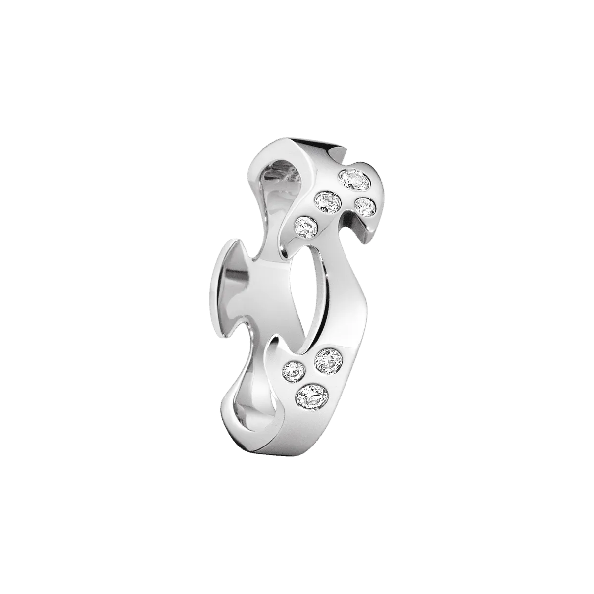 Fusion Centre 18K White Gold Ring w. Diamonds