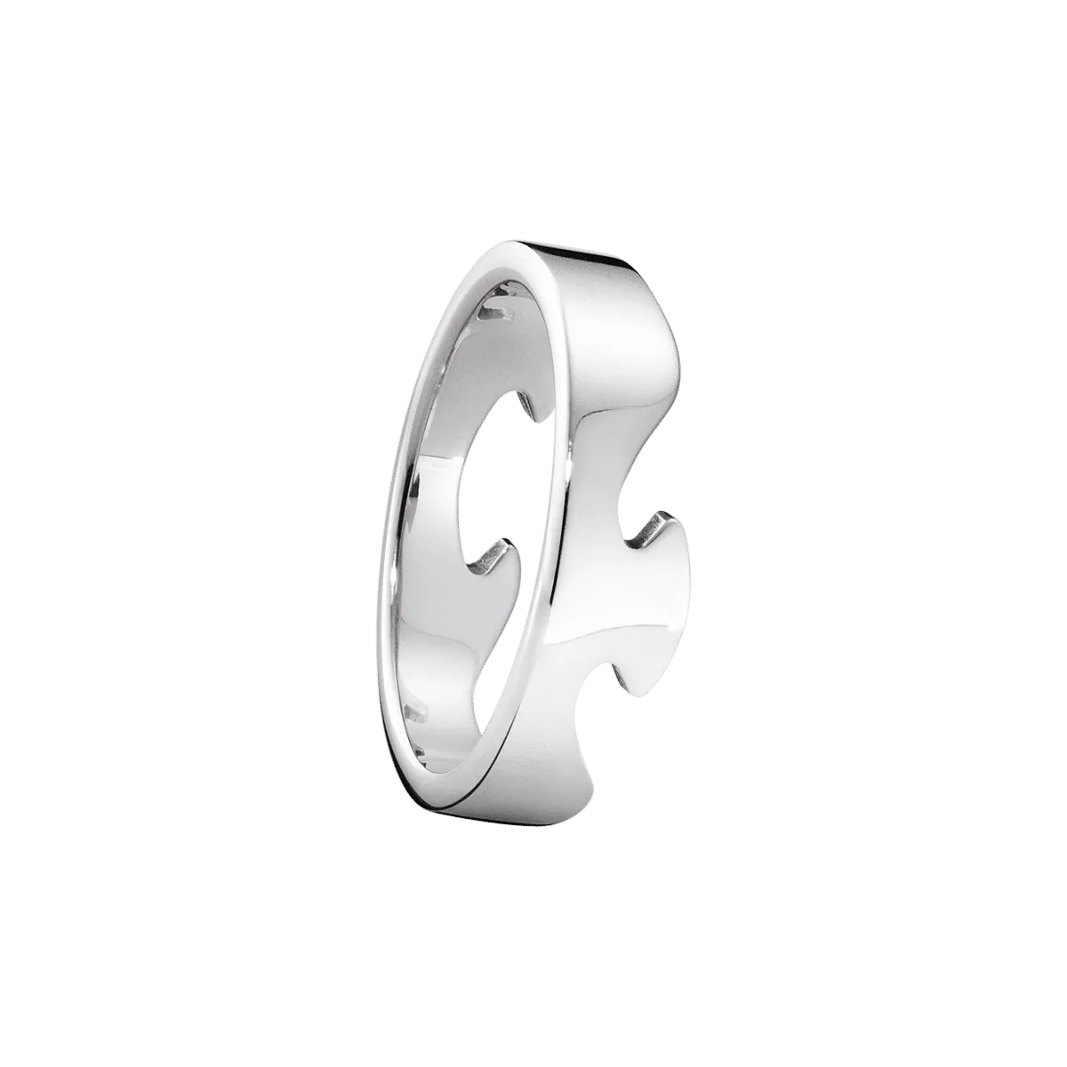 Fusion End 18K White Gold Ring