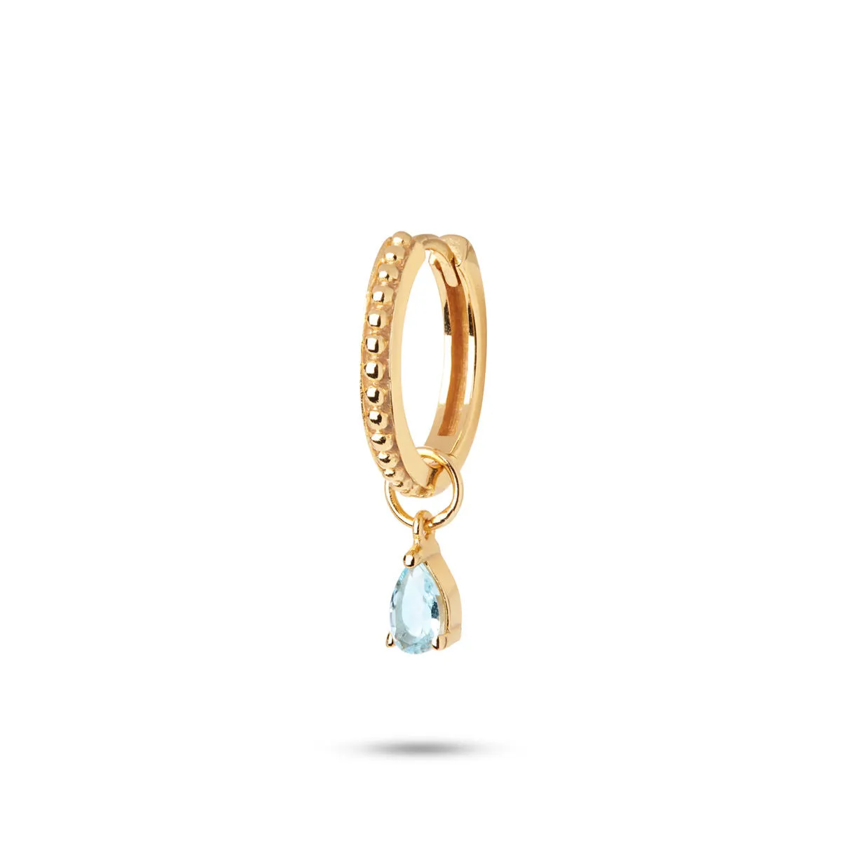 Gem Candy Oval blue 18K Gold Plated Earring-Pendant w. Topaz
