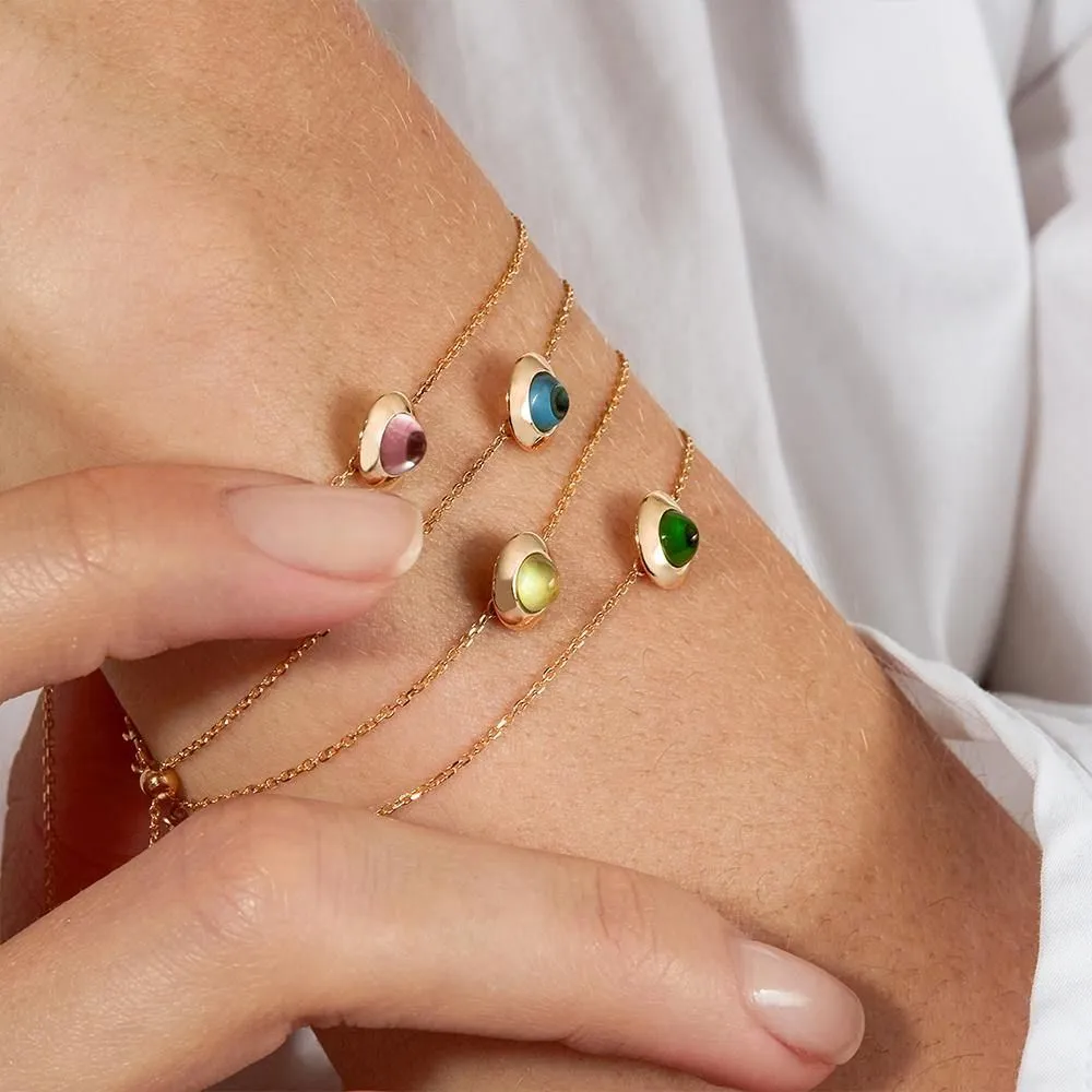 Gems of Cosmo 18K Gold Bracelet w. Olivine