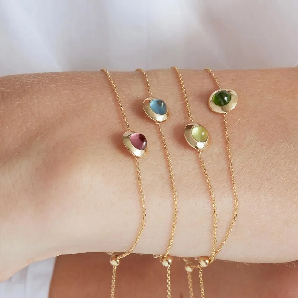 Gems of Cosmo 18K Gold Bracelet w. Olivine
