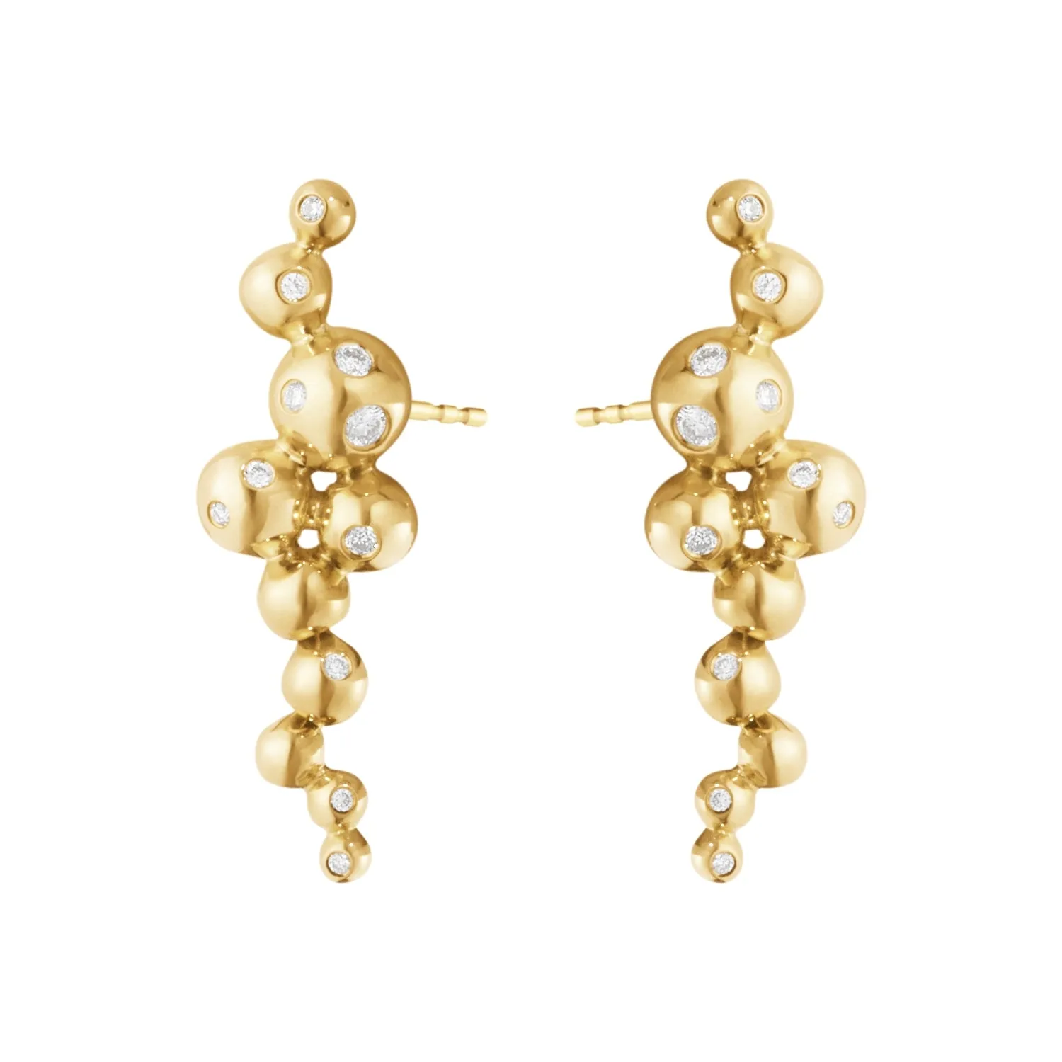 Georg Jensen Moonlight Grapes 18ct Yellow Gold Diamond Small Earrings