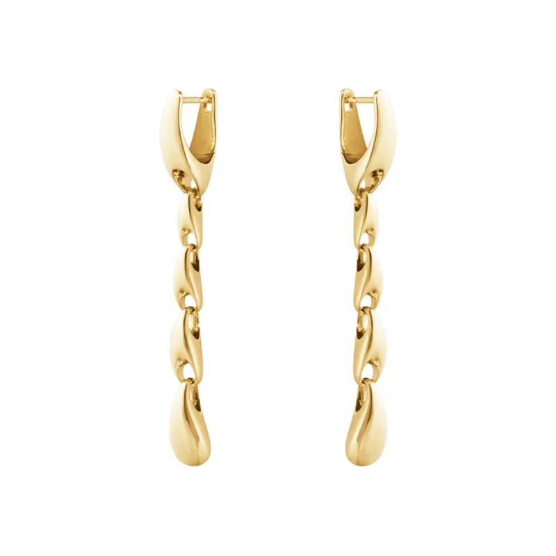 Georg Jensen Reflect 18ct Yellow Gold Link Drop Earrings