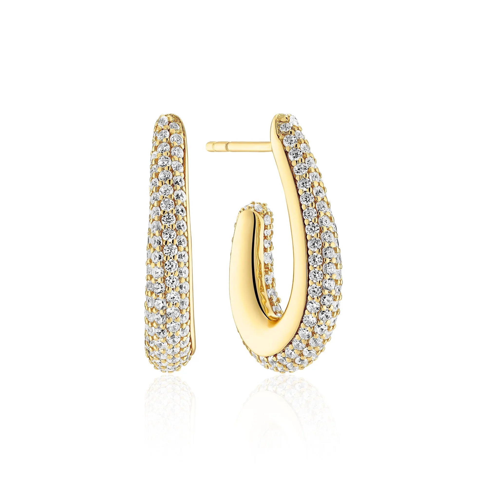 Goccia Parvus Gold Plated Earrings w. Zirconia