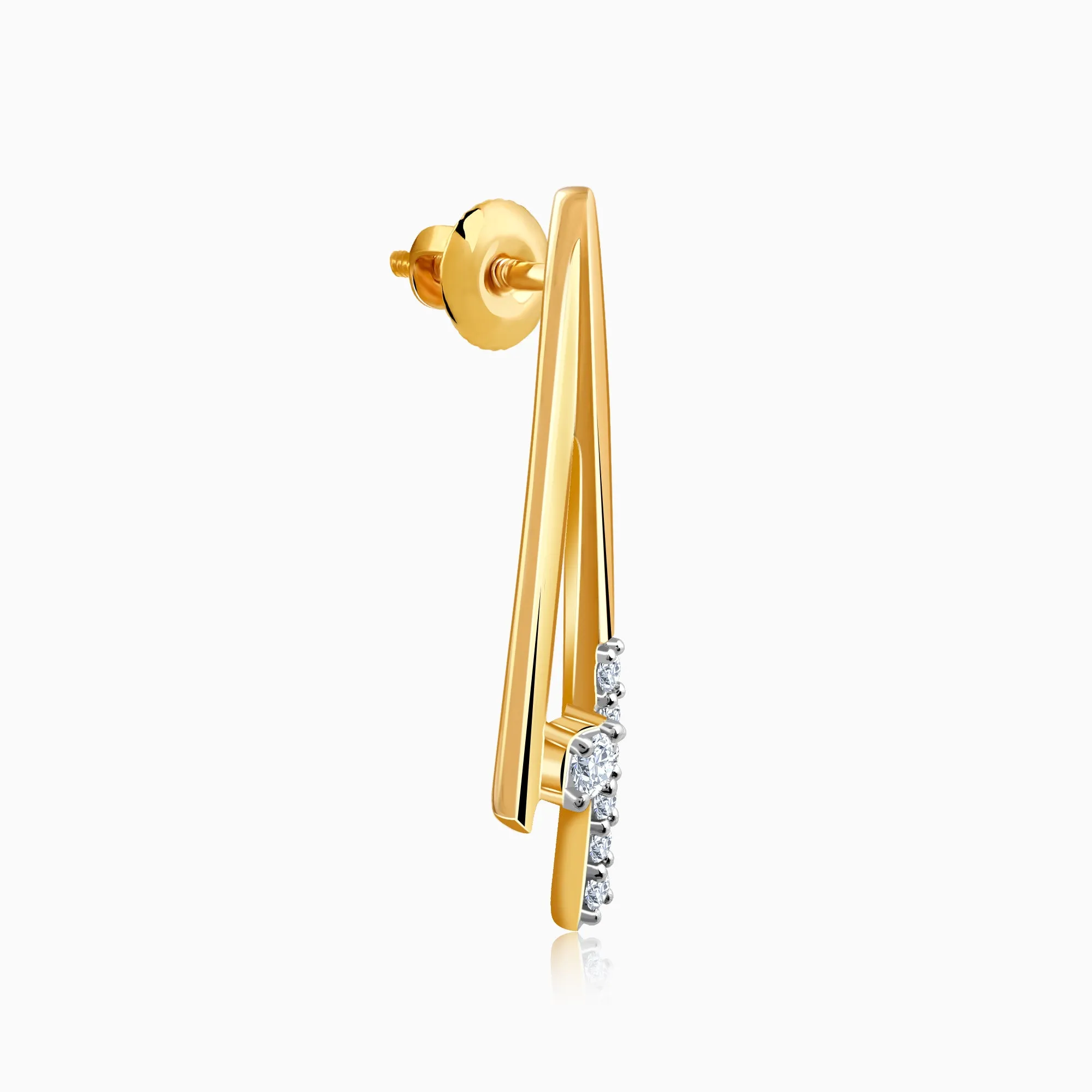 Gold Abstract Diamond Earrings Giva