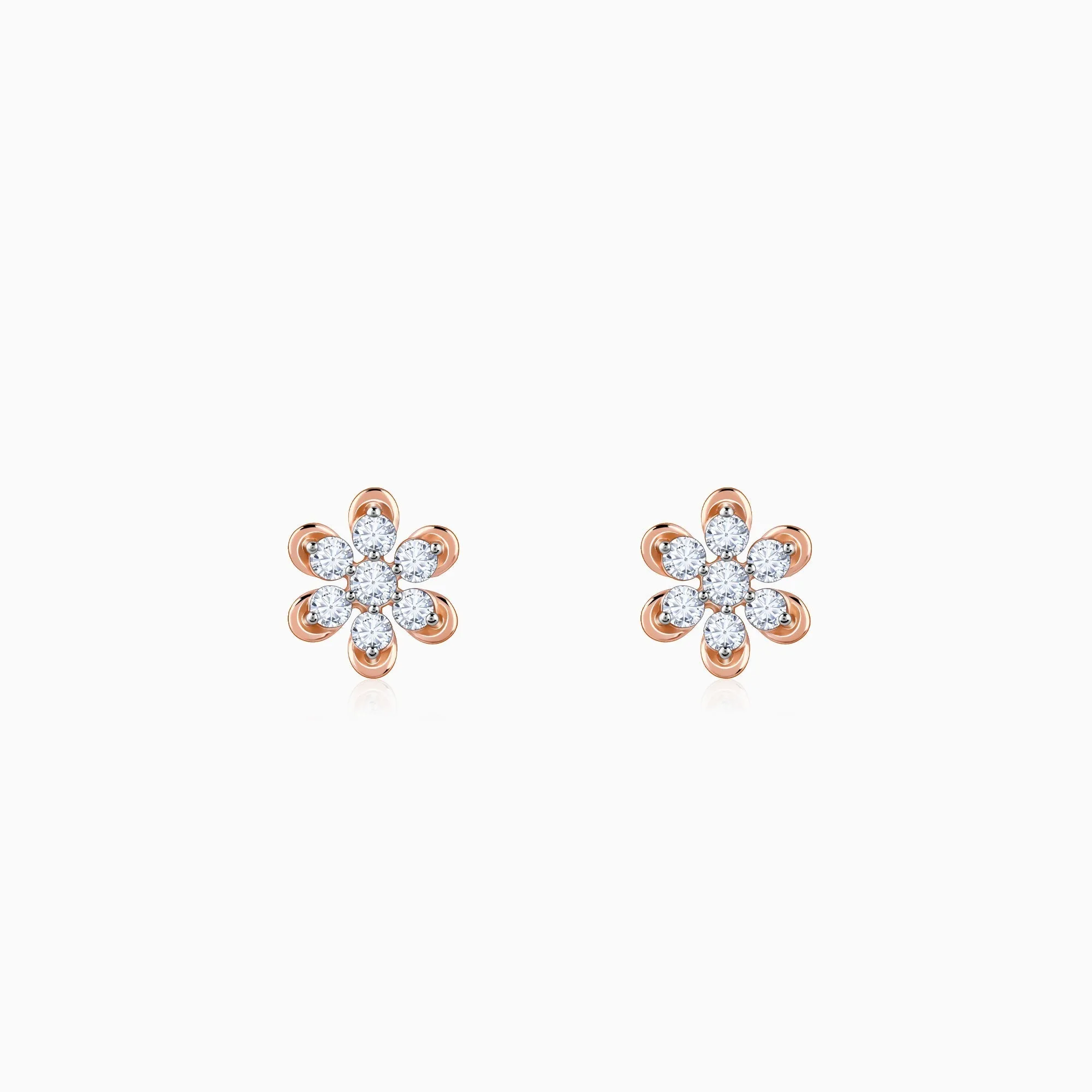 Gold Blossom Burst Diamond Earrings Giva