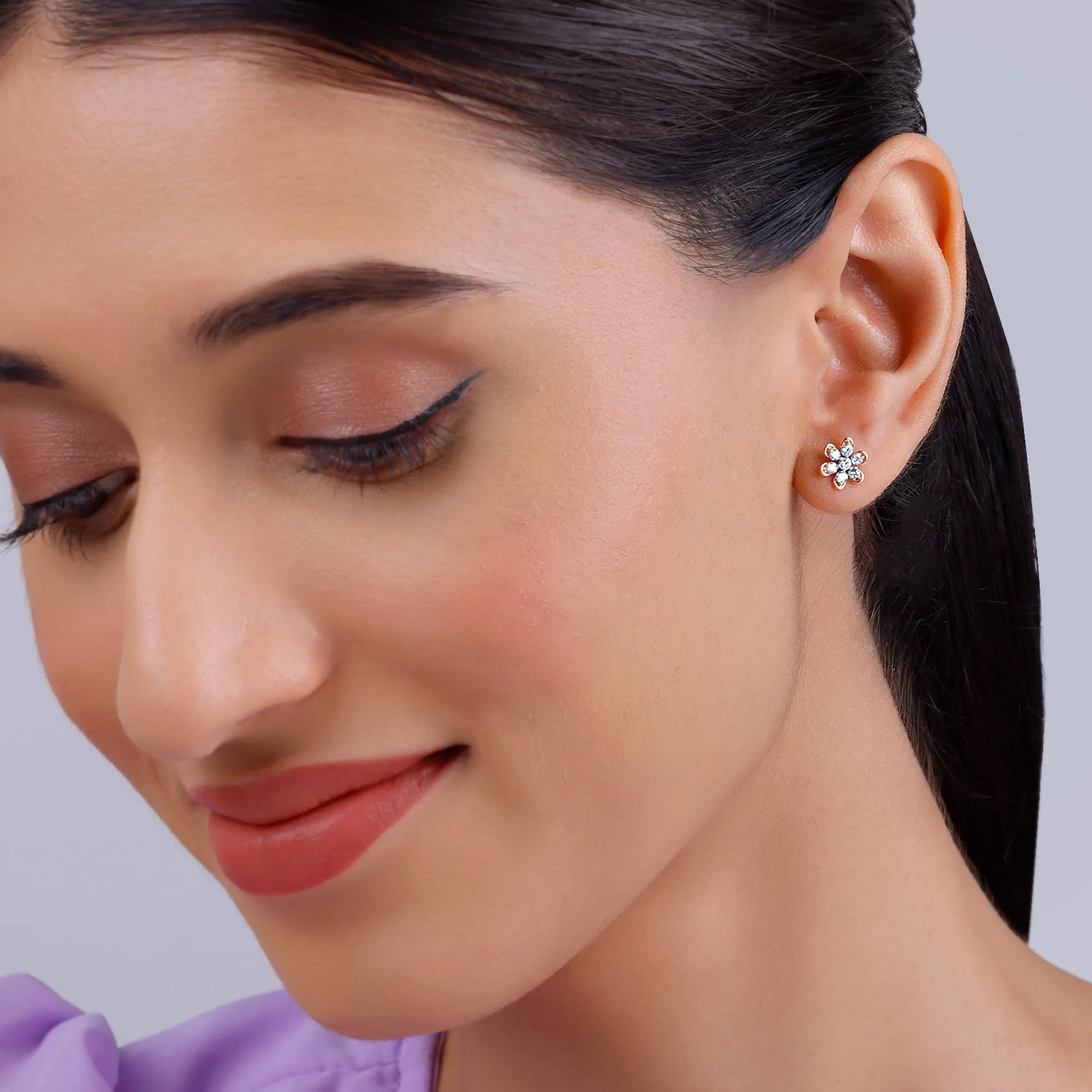 Gold Blossom Burst Diamond Earrings Giva