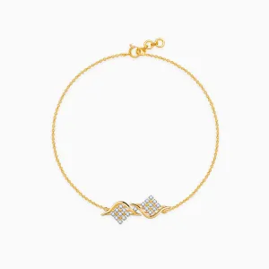 Gold Charming Twist Diamond Bracelet Giva