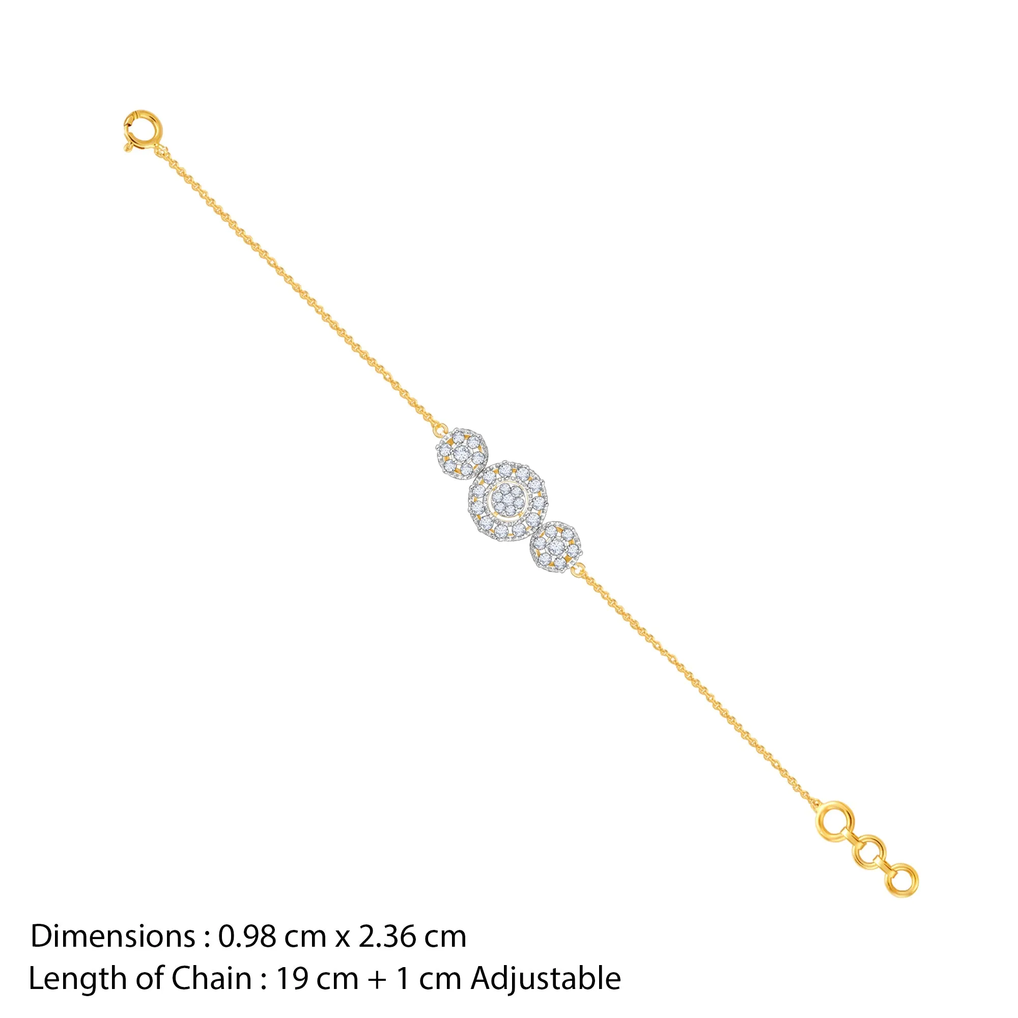 Gold Circular Flower Diamond Bracelet Giva